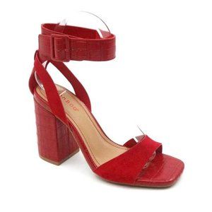 BAMBOO | Milestone Chunky Heel Sandals - Red